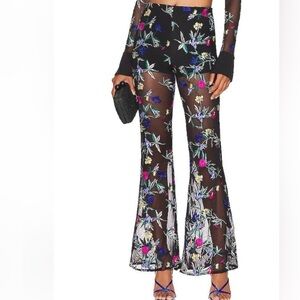 MAJORELLE Revolve Alanna Pant in Midnight Multi Size XS Sheer Floral